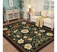 Alfombras 100x150 para salón Dormitorio Alfombra Lavable Antideslizante Suave Interior jardín de Flores orientales Fino Retro Bohemia Comedor Sala Juegos habitación del bebé