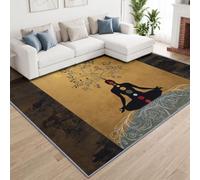Alfombras abstractas místicas para sala de estar, antideslizantes, suaves al tacto, con diseño de loto, para árbol de meditación de loto, gemas, grandes, pequeñas, medianas, lavables, 80 x 150 cm