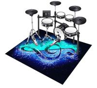 Alfombras Acusticas Alfombra Bateria Electronica Alfombra para Bateria Acustica Alfombra de Batería Acústico Tapete de Tambor Alfombrillas Insonorizada Antideslizantes Alfombra de Tambor 140 x 120 cm