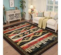 Alfombras antideslizantes suaves interiores con diseño tribal azteca geométrico estilo suroeste alfombra lavable con patrón étnico entrada salón y oficina alfombras decorativas resistentes 160x220cm
