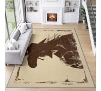 Alfombras antiguas lavables antideslizantes de 120 x 170 cm para dormitorio, comedor, sala de estar, perfil de vaquera, alfombra de felpa para niños, bebés, adolescentes, decoración del hogar