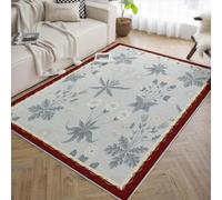 Alfombras área 90x150 para salón Sala Juegos Alfombra fácil Lavar alfombras Bohemias Flores orientales Antideslizantes Pelo bajo Fina Lana sintética Comedor Interior residencia bajo Mesa