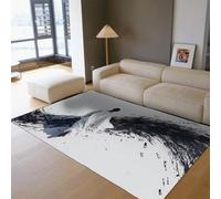 Alfombras área Estilo Arte Tinta Tema en Blanco y Negro Arte Tinta Abstracto Hombre Guapo Antideslizante Esponjoso Pelo bajo Alfombra Delgada para Cocina 80x150cm