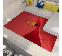 Alfombras Arte contemporáneo montañas Rojas Silueta Mujer Lavable Alfombra Franela Pelo Corto Antideslizante Elegante tapete Oficina Sala Interior Plegable 100x150cm