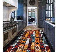 Alfombras Aztecas Entrada étnico Tribal Rayas geométricas Interior Bohemio Felpudo Cocina tapete Antideslizante Lavable Estudio bajo Mesa 80x150cm