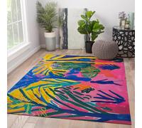 Alfombras Coloridas 160x230 Alfombra Abstracta Antideslizante Lavable salón Trazos contemporáneos Dormitorio Comedor Pelo bajo Oficina Cocina bebé Juegos