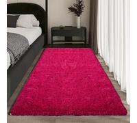 Alfombras de Área 260 x 420 cm No Se Desprenden, Lavable Hasta 30 Grados, Antideslizante, Fluffy, Muy Suave, Alfombras Salon Grande, Alfombra Peluda, para Sala de Estar, Dormitorio, Rosa Roja