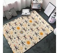 Alfombras de área para decoración de sala de estar, alfombras lavables antideslizantes de 3 x 5 pies, alfombra suave con estampado de elementos tribales para dormitorio, sala de estar, comedor