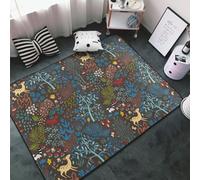 Alfombras de área para decoración de sala de estar, diseño de ciervos en el bosque, 1 alfombra antideslizante lavable de 3 x 5 para dormitorio, alfombra suave para interiores para dormitorio, sala de