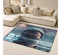 Alfombras de área para decoración de sala de estar, suaves reflejos de casco de astronauta, alfombras lavables para dormitorio, sala de estar, 63 x 48 pulgadas