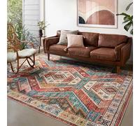 Alfombras de área para sala de estar, azul, 150 x 180 cm, negro, gris, azul, patrón tradicional, vintage, alfombras lavables de 1,5 x 1,8 m, alfombra de interior y exterior