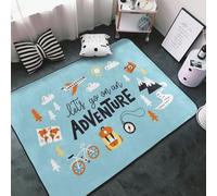 Alfombras de área para sala de estar, dormitorio, Let's Go on an Adventure, suave, lavable, alfombra antideslizante de 3 x 5 pies, alfombra para interiores, decoración estética de dormitorio