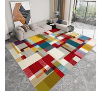 Alfombras de área Patrón De Bloques De Color Geométricos 160 x 230 cm Antideslizante Lavable Alfombra de área, Moqueta de Salón Modernas Pelo Corto Color, para Interior y decoración del hogar