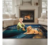 Alfombras de área Puente De Brooklyn De Noche 160 x 230 cm Antideslizante lavable Alfombra de área, Moqueta de Salón Modernas Pelo Corto Marina De Guerra, para interior y decoración del hogar