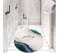 Alfombras de baño, Alfombrilla de bañera for zonas húmedas en el interior la ducha, alfombrilla for masaje pies esquina baño, antideslizante secado rápido Sector/redondo(Greeting Round,100x100cm)