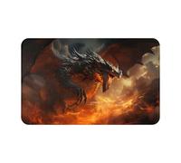 Alfombras de baño antideslizantes y lavables, tapetes de cocina para suelo, alfombras de entrada para interiores, alfombra de dragón ardiente del caos, alfombra de puerta de baño con respaldo de goma