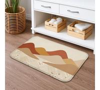 Alfombras de baño con ondas, modernas montañas abstractas, formas abstractas, ninguna, beige, de secado rápido, absorbentes, suaves, para bañera, ducha, decoración de 20 x 32 pulgadas
