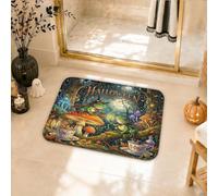 Alfombras de baño de anfibios, diseño de calabazas de hongos de temporada para Halloween, antideslizante, lavable, para ducha, suelo, decoración de inodoro, 20 x 32 pulgadas
