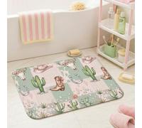 Alfombras de baño de cactus, botas de vaquero rústicas occidentales, sombrero occidental, verano, verde menta, para dormitorio, decoración de suelo, lavabo, 20 x 32 pulgadas