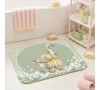 Alfombras de baño de ganso, diseño floral de burbujas de crisantemo primaveral, color verde, para dormitorio universitario, tapete esencial para el suelo de la ducha, decoración del inodoro, 16 x 24