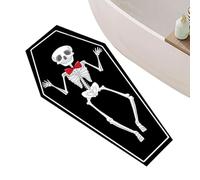 AlfombraS De Baño De Halloween - De Entrada De Miedo, Decoración del Piso Gótico | De Ataúd Esqueleto De Terror para Baño, De Bienvenida Espeluznante, Casa Embrujada, Decorac