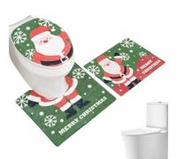 Alfombras de baño de Navidad, cubierta de tapa de aceite, alfombra de baño de Navidad, accesorios de escena de vacaciones de invierno, tapete de piso de dibujos animados para caravana, hotel, albergue