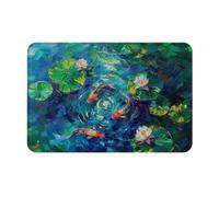 Alfombras De Baño Peces Koi En Un Estanque Lavable En Lavadora Alfombra De Cocina Muy Suave Alfombras Puerta Entrada para Fiesta Oficina Dormitorio 60X40Cm