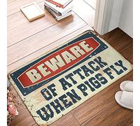 Alfombras de baño rústicas Beware of Attack When Pigs Fly Alfombra de bienvenida de invierno Alfombra al aire libre Alfombra de puerta delantera (tamaño: 50 x 80 cm)