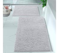 Alfombras de bao blancas luxurux Alfombra de bao Set-Extra-Soft Plush White Bath Mat 1 '' Material de microfibra de chenille Bao Super Absorbent D