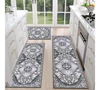 Alfombras de cocina, alfombras bohemias, cómodas, de poliéster, material de goma, juego de alfombras bohemias para sala de estar, pasillo, dormitorio, baño, patio, porche, lavandería y entrada, 50,01