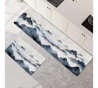 Alfombras de Cocina de 2 Piezas, Alfombra Cocina Lavable Antideslizante Súper Absorbente, Alfombra Baño Secado Rapido para Pasillo, Comedor, Entrada, Lavandería Clouds 60x90cm+60x180cm 1-1111
