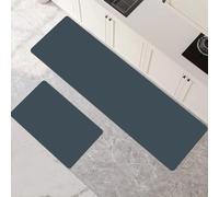 Alfombras de Cocina de 2 Piezas, Alfombra Cocina Lavable Antideslizante Súper Absorbente, Alfombra Baño Secado Rapido para Pasillo, Comedor, Entrada, Lavandería Teal 30x50cm+30x90cm 1-597