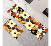 Alfombras de Cocina de 2 Piezas, Alfombra Cocina Lavable Antideslizante Súper Absorbente, Alfombra Baño Secado Rapido para Pasillo, Comedor, Entrada, Lavandería Colourful 120x180cm+120x360cm 1-1078