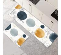 Alfombras de Cocina de 2 Piezas, Alfombra Cocina Lavable Antideslizante Súper Absorbente, Alfombra Baño Secado Rapido para Pasillo, Comedor, Entrada, Lavandería Abstract 80x120cm+80x240cm 1-1218