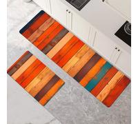 Alfombras de Cocina de 2 Piezas, Alfombra Cocina Lavable Antideslizante Súper Absorbente, Alfombra Baño Secado Rapido para Pasillo, Comedor, Entrada, Lavandería Colourful 60x90cm+60x180cm 1-961