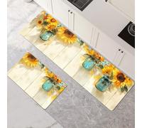 Alfombras de Cocina de 2 Piezas, Alfombra Cocina Lavable Antideslizante Súper Absorbente, Alfombra Baño Secado Rapido para Pasillo, Comedor, Entrada, Lavandería Wooden 120x180cm+120x360cm 1-923