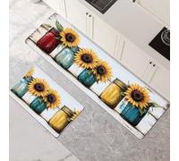 Alfombras de Cocina de 2 Piezas, Alfombra Cocina Lavable Antideslizante Súper Absorbente, Alfombra Baño Secado Rapido para Pasillo, Comedor, Entrada, Lavandería Wooden 80x120cm+80x240cm 1-918