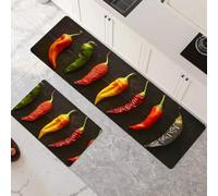 Alfombras de Cocina de 2 Piezas, Antideslizantes, Absorbentes y Lavables, Tapetes de Cocina Secado Rapido, Tapete Vegetable para Pasillo, Entrada, Hogar, Oficina, Lavandería 120x180cm+120x360cm 6-243