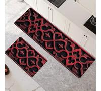 Alfombras de Cocina de 2 Piezas, Antideslizantes, Absorbentes y Lavables, Tapetes de Cocina Secado Rapido, Tapete Classical para Pasillo, Entrada, Hogar, Oficina, Lavandería 120x180cm+120x360cm 6-496
