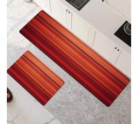 Alfombras de Cocina de 2 Piezas, Antideslizantes, Absorbentes y Lavables, Tapetes de Cocina Secado Rapido, Tapete Stripes para Pasillo, Entrada, Hogar, Oficina, Lavandería 45x70cm+45x140cm 6-349