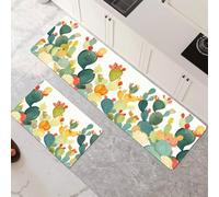 Alfombras de Cocina de 2 Piezas, Antideslizantes, Absorbentes y Lavables, Tapetes de Cocina Secado Rapido, Tapete Watercolor para Pasillo, Entrada, Hogar, Oficina, Lavandería 50x80cm+50x150cm 6-430
