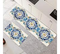 Alfombras de Cocina de 2 Piezas, Antideslizantes, Absorbentes y Lavables, Tapetes de Cocina Secado Rapido, Tapete Mandarinas para Pasillo, Entrada, Hogar, Oficina, Lavandería 40x60cm+40x120cm 6-1402