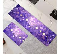 Alfombras de Cocina de 2 Piezas, Antideslizantes, Absorbentes y Lavables, Tapetes de Cocina Secado Rapido, Tapete Purple para Pasillo, Entrada, Hogar, Oficina, Lavandería 80x120cm+80x240cm 6-241
