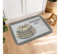 Alfombras de cocina de granja para suelo, alfombras suaves con patrón rústico de ovejas y plantas, acolchadas con resorte, cómodas, lavables, para fregaderos de cocina, lavandería, baño, 20 x 31