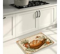 Alfombras de cocina de oso rústico para piso, diseño vintage de pan y amor, tapetes suaves, acolchados y cómodos, lavables para fregaderos de cocina y baño, 20 x 31 pulgadas