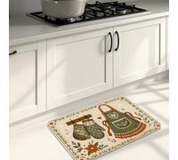 Alfombras de cocina de oso rústico para suelo, diseño vintage de pan y amor, tapetes suaves, acolchados y cómodos, lavables para fregaderos de cocina y baño, 16 x 24 pulgadas