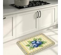 Alfombras de cocina Lemon Blueberry para el suelo, alfombras suaves de estilo rústico vintage, alfombras decorativas lavables y acolchadas para fregaderos de cocina, lavaderos y baños de 16x24 pulgada