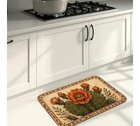 Alfombras de cocina rústicas del suroeste para suelo, diseño de chiles y sol, alfombras suaves acolchadas de verano, cómodas, lavables, para fregaderos de cocina, lavaderos, baño, 16 x 24 pulgadas