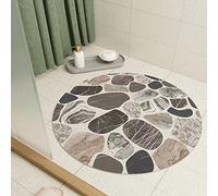 Alfombras de ducha redondas, alfombrilla de baño para ducha interior antideslizante, alfombra de baño hueca de secado rápido circular con drenaje para áreas húmedas (marrón, 50 cm)