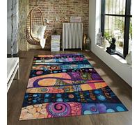 Alfombras de ensueño y románticas Diseño geométrico Colorido Alfombra Antideslizante Suave Felpa Corta para Dormitorio Comedor Oficina Pasillo Pila Baja 200x300cm